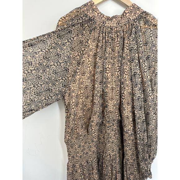 Anthropologie Let Me Be Smocked Chiffon Mock-Neck Dress Size 2X NWT - Picture 12 of 16